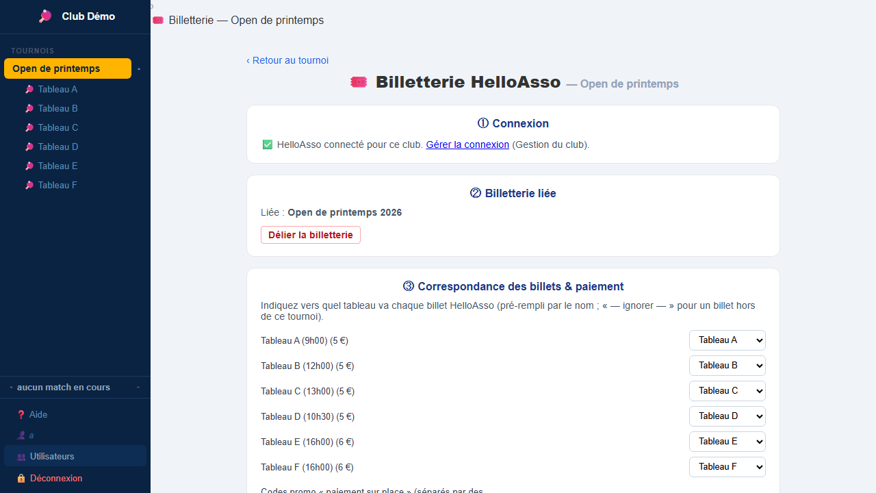 Import automatique des inscriptions HelloAsso dans les bons tableaux